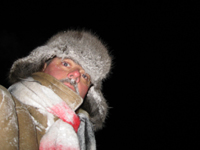 Greg's face after just an hour on snowmobile